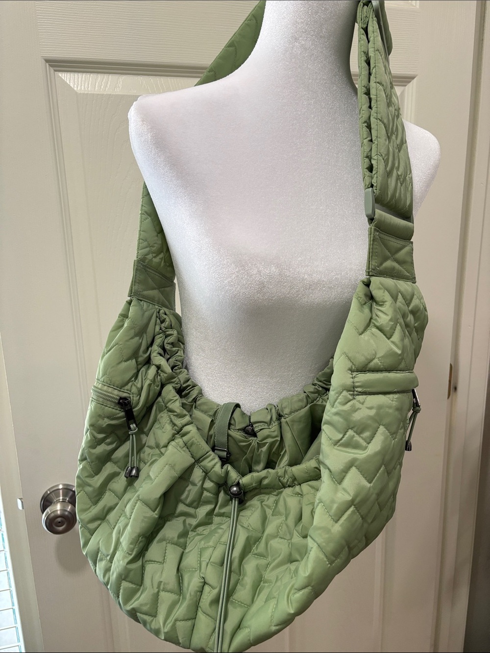Top Paw Sage Green Quilted Packable Pet Sling Carrier Small Dog Up to 12 lb